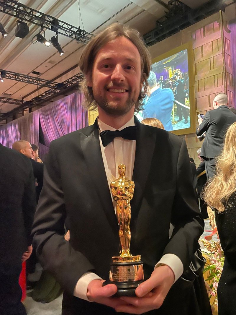 Julius á Óskarnum.Ljósmynd: Aðsend.